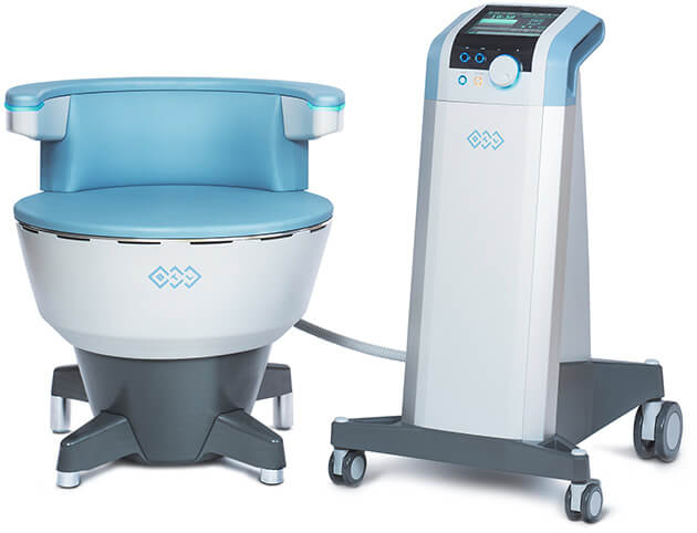 Chaise EMSELLA utilisée pour prodiguer les traitements